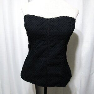White House Black Market Black Eyelet Strapless Bustier Corset Top Size 6